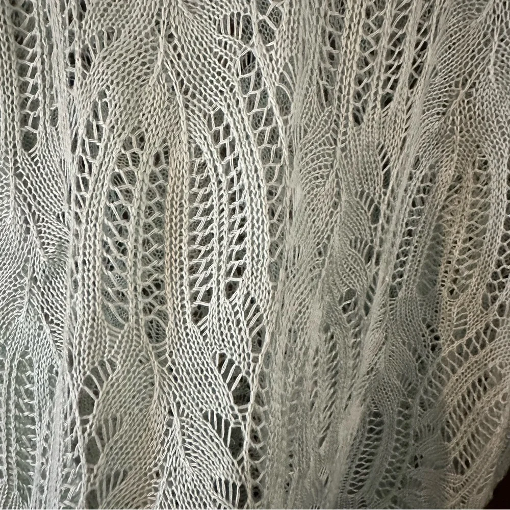 Paige Danielle Mint Green Crochet Lace Women’s Short Sleeve Top Sz XL Boho - Picture 5 of 9